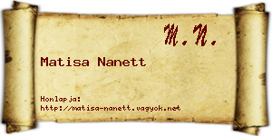 Matisa Nanett névjegykártya